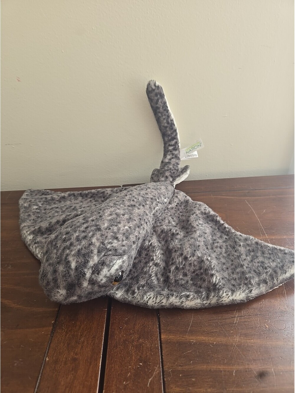 2019 DESTINATION NATION AURORA WORLD GRAY SPOTTED STINGRAY 18" PLUSH